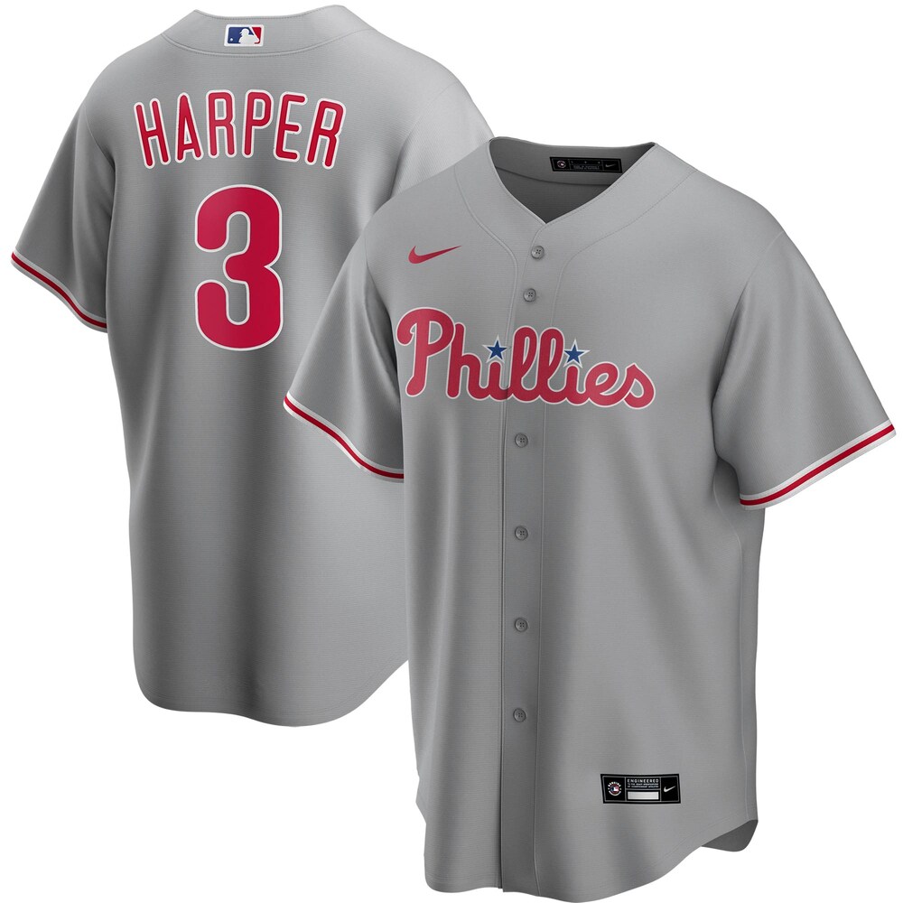Bryce Harper Philadelphia Phillies Road 2020 Player Baseball Jersey - Gray
