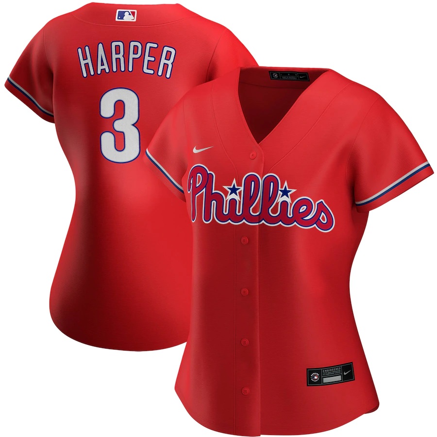 Bryce Harper Philadelphia Phillies Women's Alternate 2020 Replica Player Baseball Jersey ÃƒÂ¢Ã¢â€šÂ¬Ã¢â‚¬Å“ Red