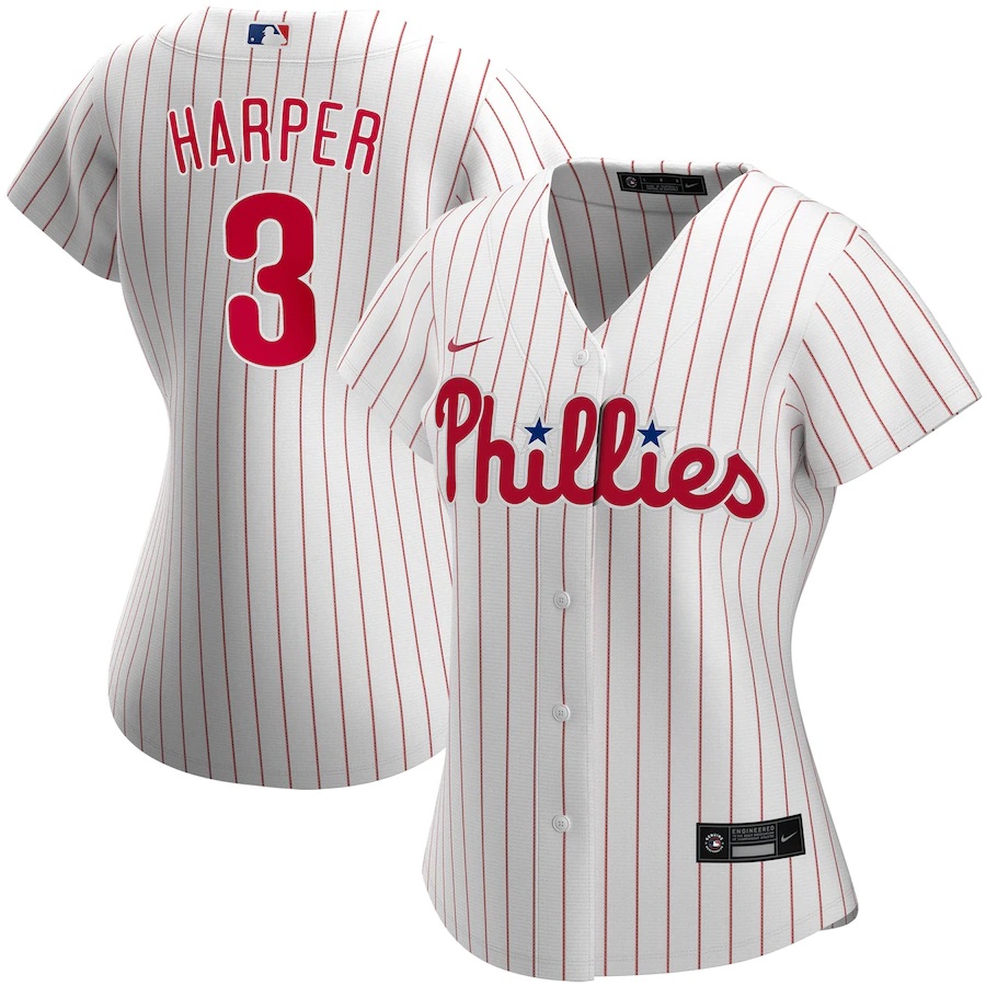 Bryce Harper Philadelphia Phillies Women's Home 2020 Replica Player Baseball Jersey ÃƒÂ¢Ã¢â€šÂ¬Ã¢â‚¬Å“ White
