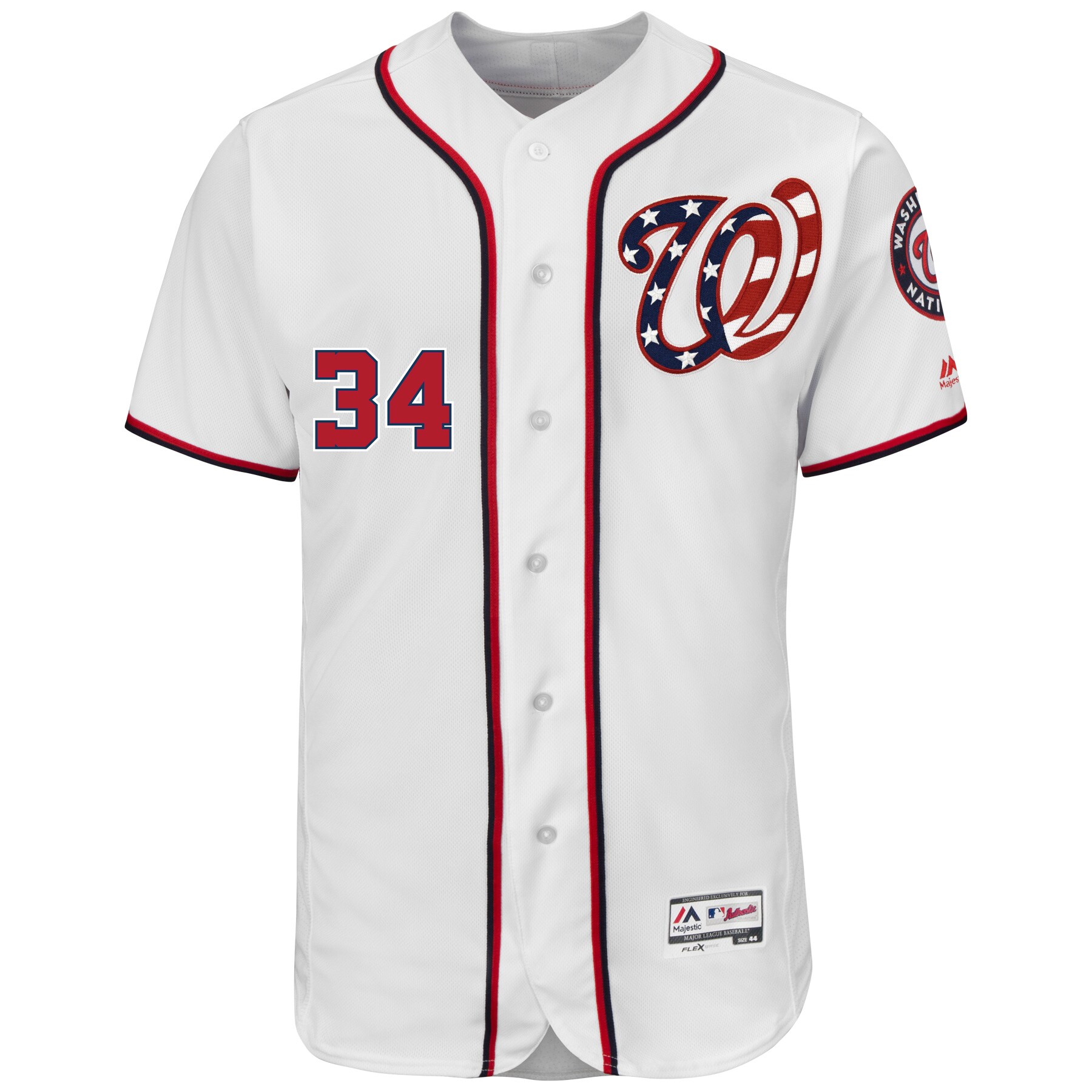 Alternative view of Bryce Harper Washington Nationals Majestic 2017 Flex Base Authentic Jersey - White