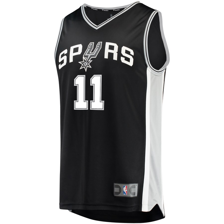 Alternative view of Bryn Forbes San Antonio Spurs Fanatics Branded Fast Break Road Replica Player Basketball Jersey Black - Icon Edition