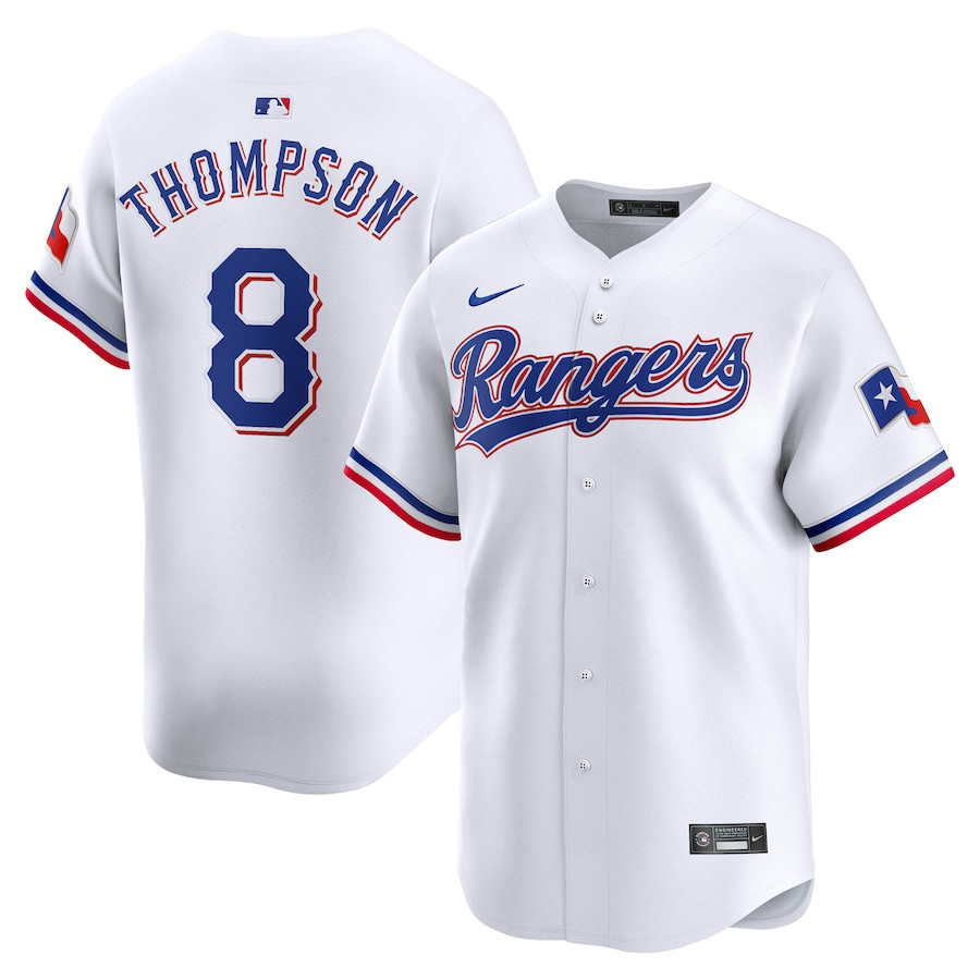 Bubba Thompson 8 Texas Rangers Home Limited Player Men Jersey - White - JS669 