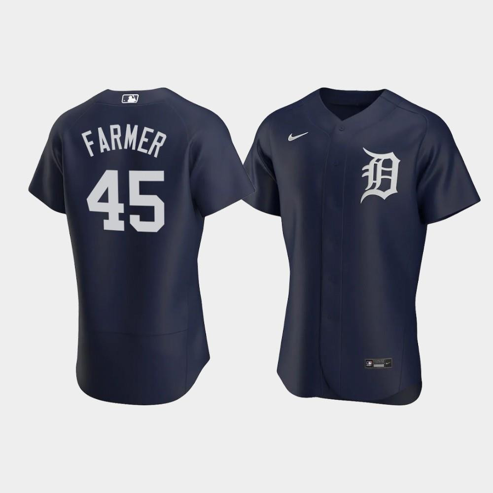 Buck Farmer 45 Detroit Tigers Team Logo Navy Alternate Baseball Jersey Baseball Jersey