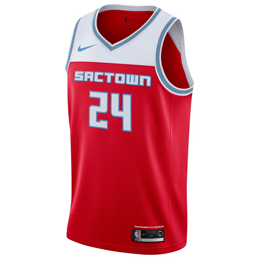Alternative view of Buddy Hield Sacramento Kings 2019/20 Finished Swingman Basketball Jersey Red - City Edition