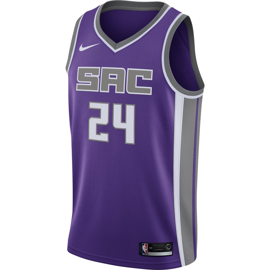 Alternative view of Buddy Hield Sacramento Kings Swingman Basketball Jersey Purple – Icon Edition