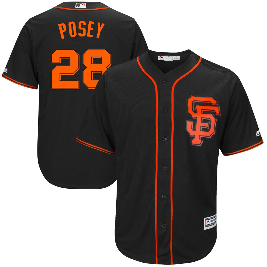 Buster Posey San Francisco Giants Majestic Alternate 2017 Cool Base Player Baseball Jersey – Black