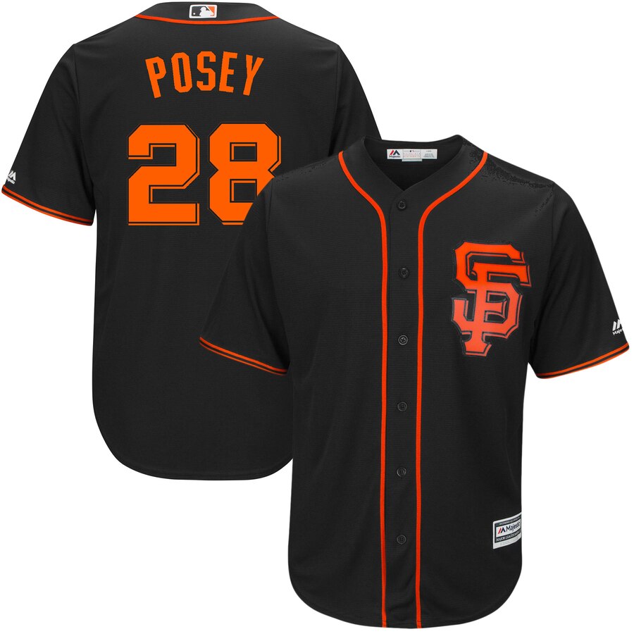 Buster Posey San Francisco Giants Majestic Big And Tall Alternate Cool Base Replica Player Baseball Jersey - Black