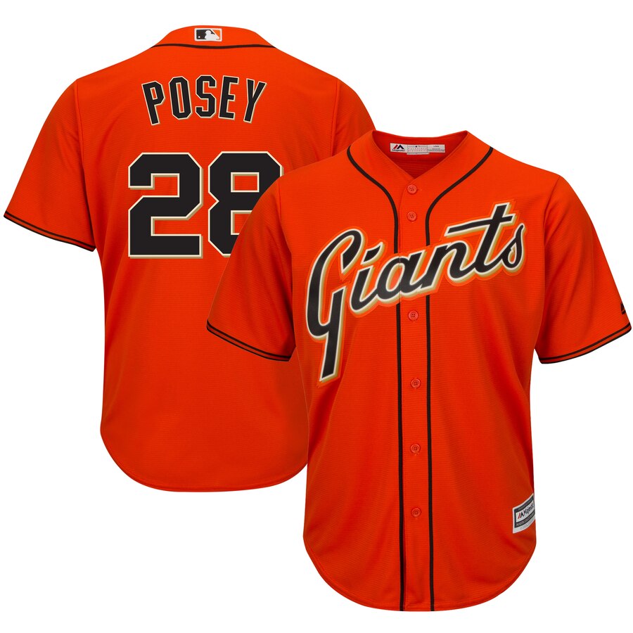 Buster Posey San Francisco Giants Majestic Cool Base Player Baseball Jersey – Orange