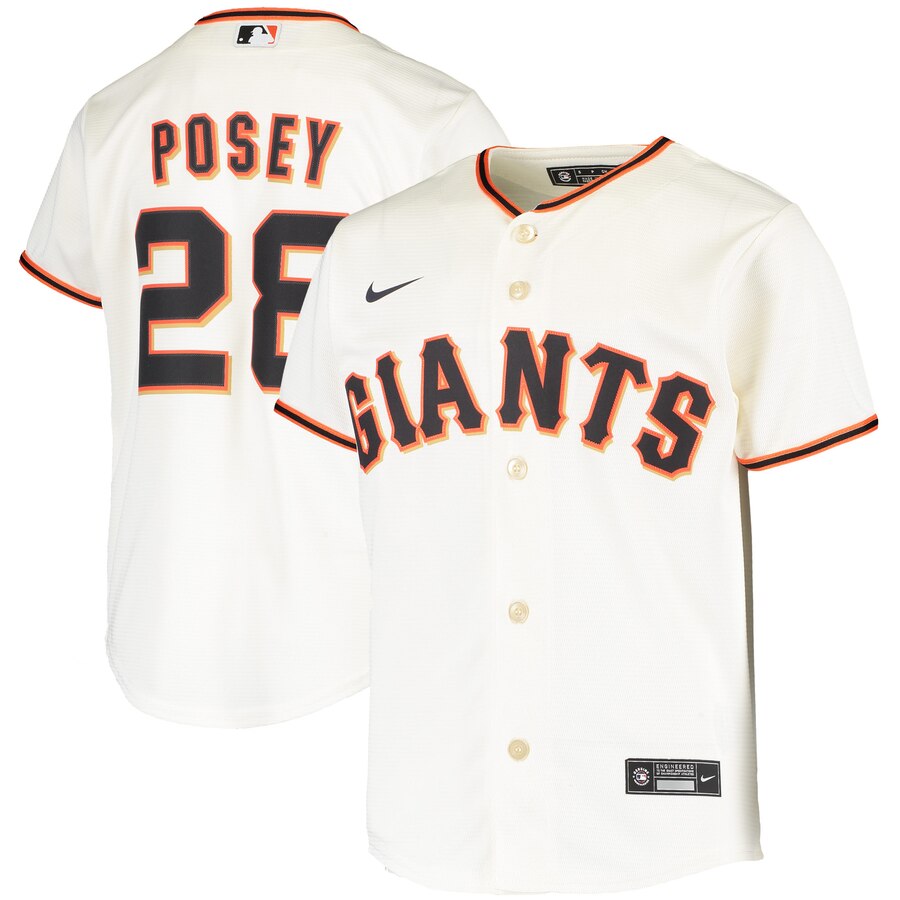 Buster Posey San Francisco Giants Youth Home 2020 Replica Player Baseball Jersey - Cream