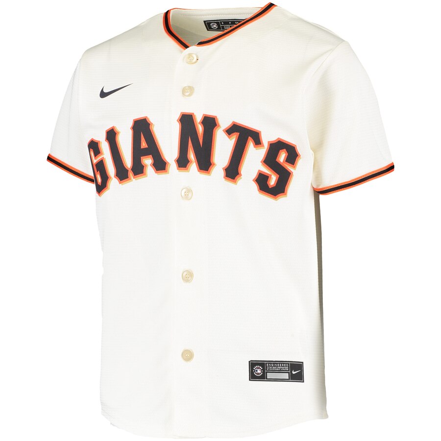 Alternative view of Buster Posey San Francisco Giants Youth Home 2020 Replica Player Baseball Jersey - Cream