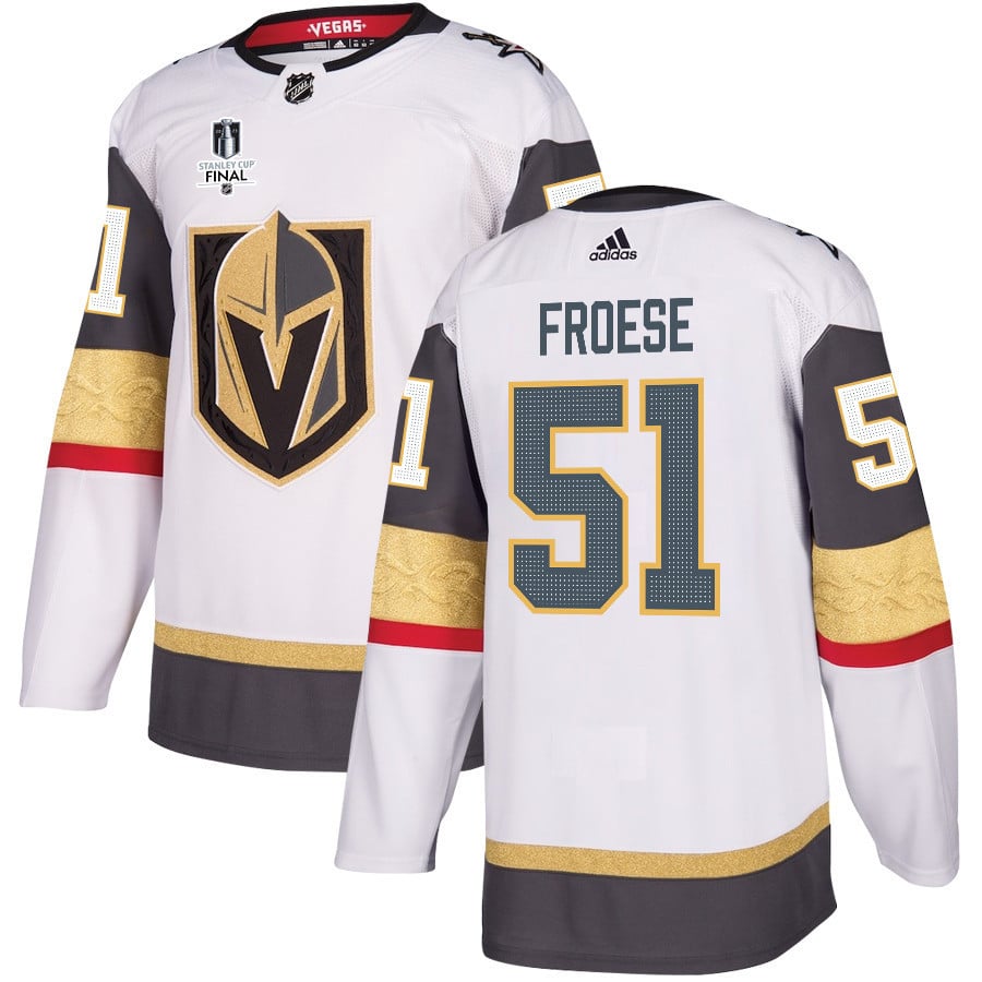 Byron Froese 51 Vegas Golden Knights Stanley Cup 2023 Final Patch Away Breakaway Men Hockey Jersey - White - JS854 