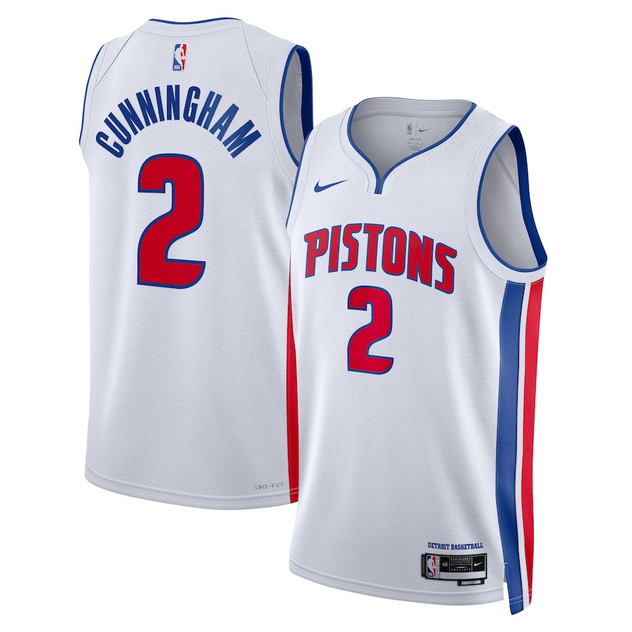 Cade Cunningham 2 Detroit Pistons Unisex Swingman Basketball Jersey - Association Edition - White - JS635 