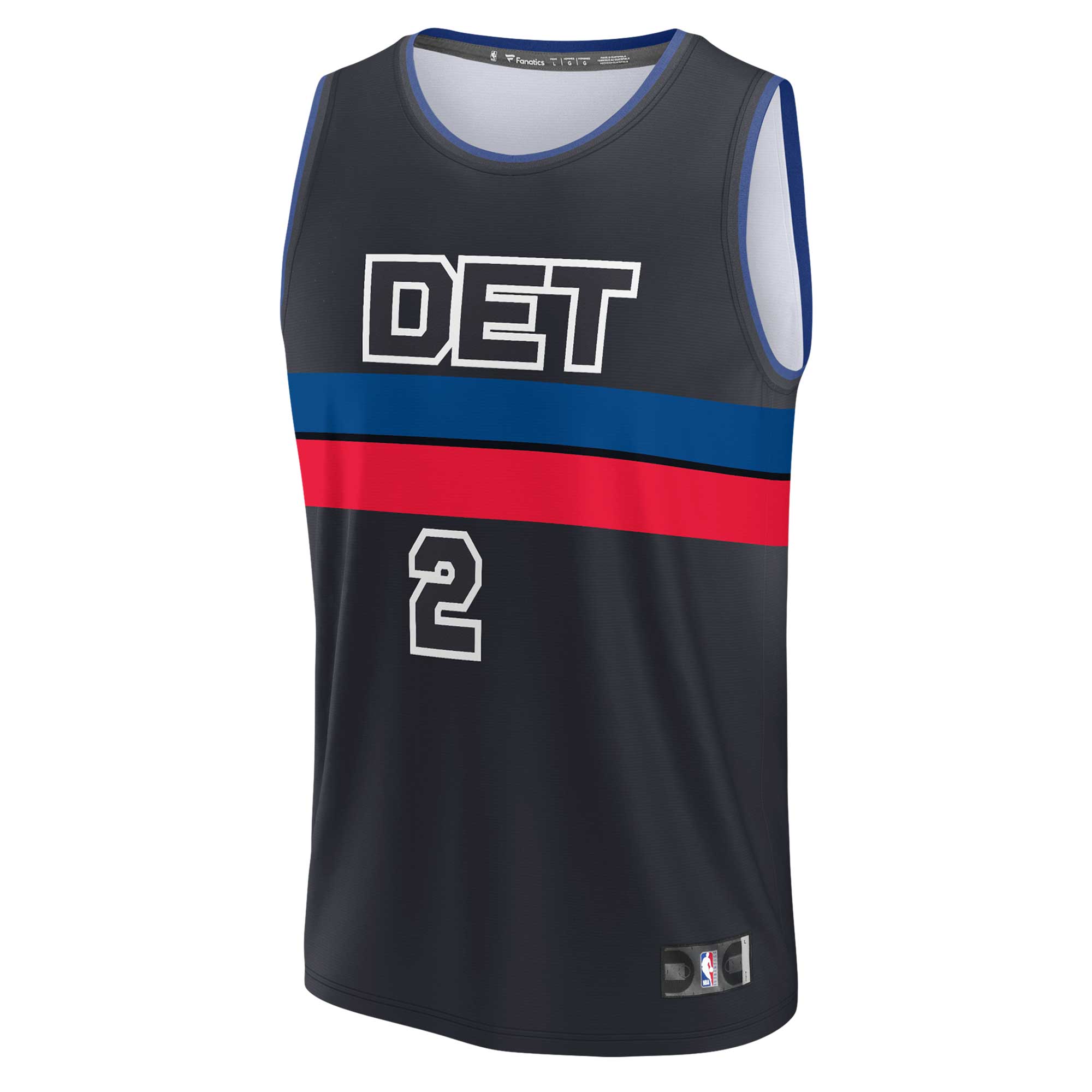 Alternative view of Cade Cunningham Detroit Pistons Fanatics Fast Break Replica Basketball Jersey - Statement Edition - Black