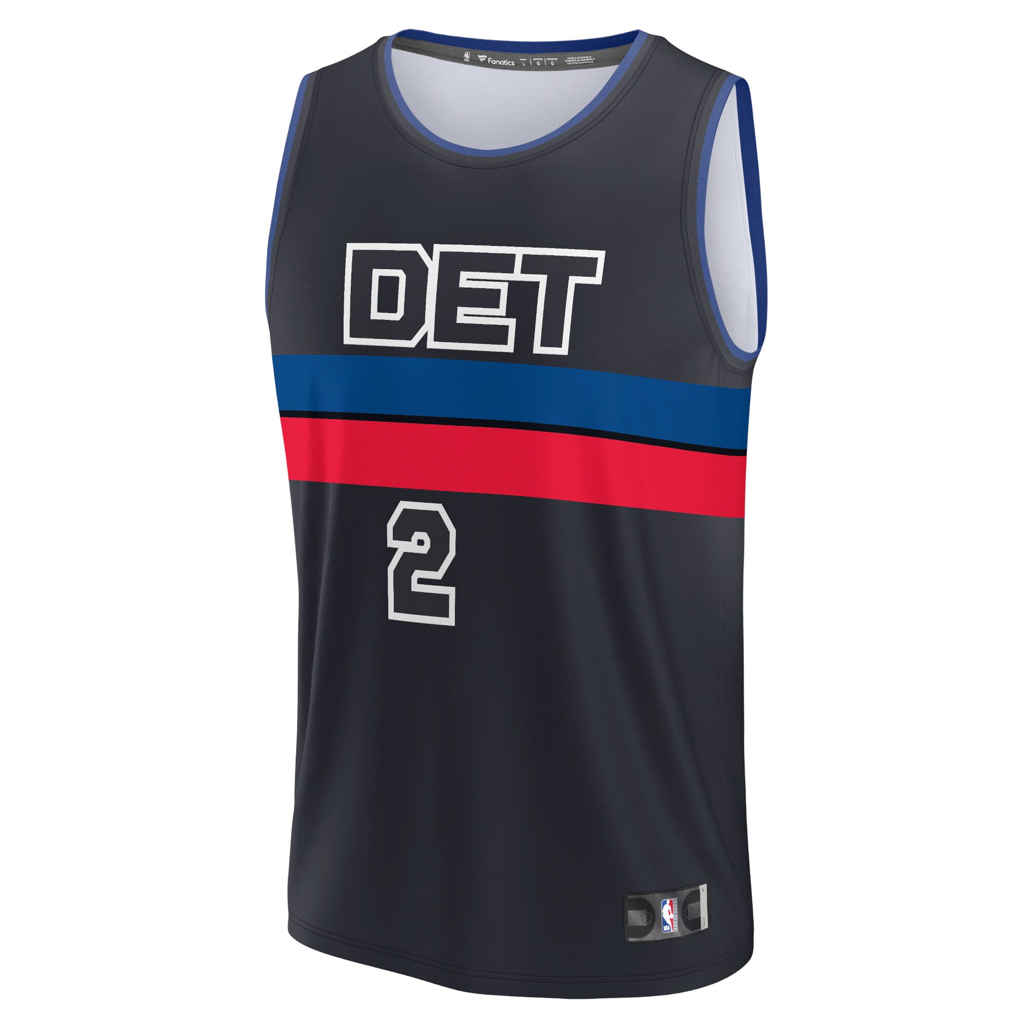 Alternative view of Cade Cunningham Detroit Pistons Fanatics Fast Break Replica Player Basketball Jersey - Statement Edition - Black