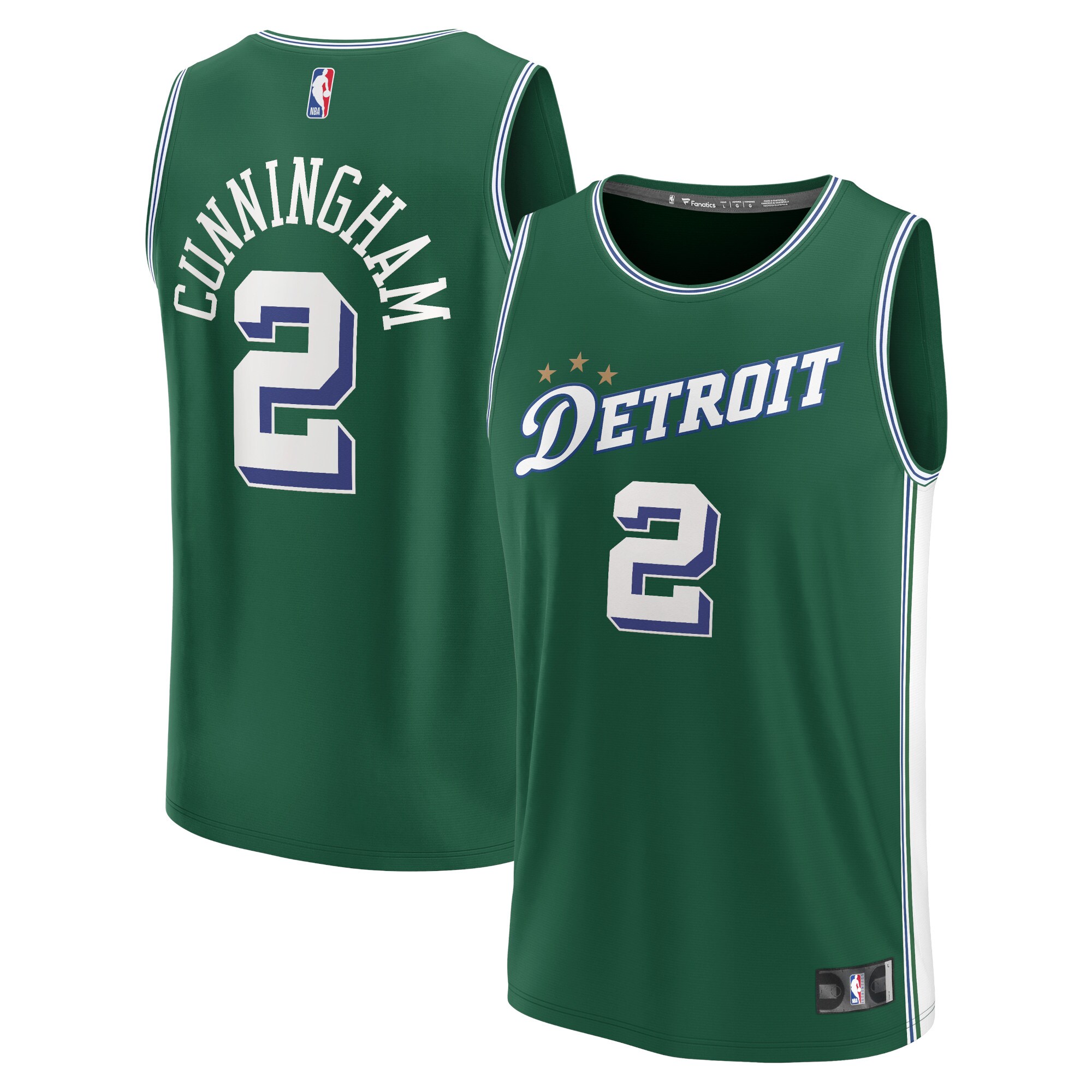 Cade Cunningham Detroit Pistons Fanatics Fastbreak Basketball Jersey - City Edition - Green