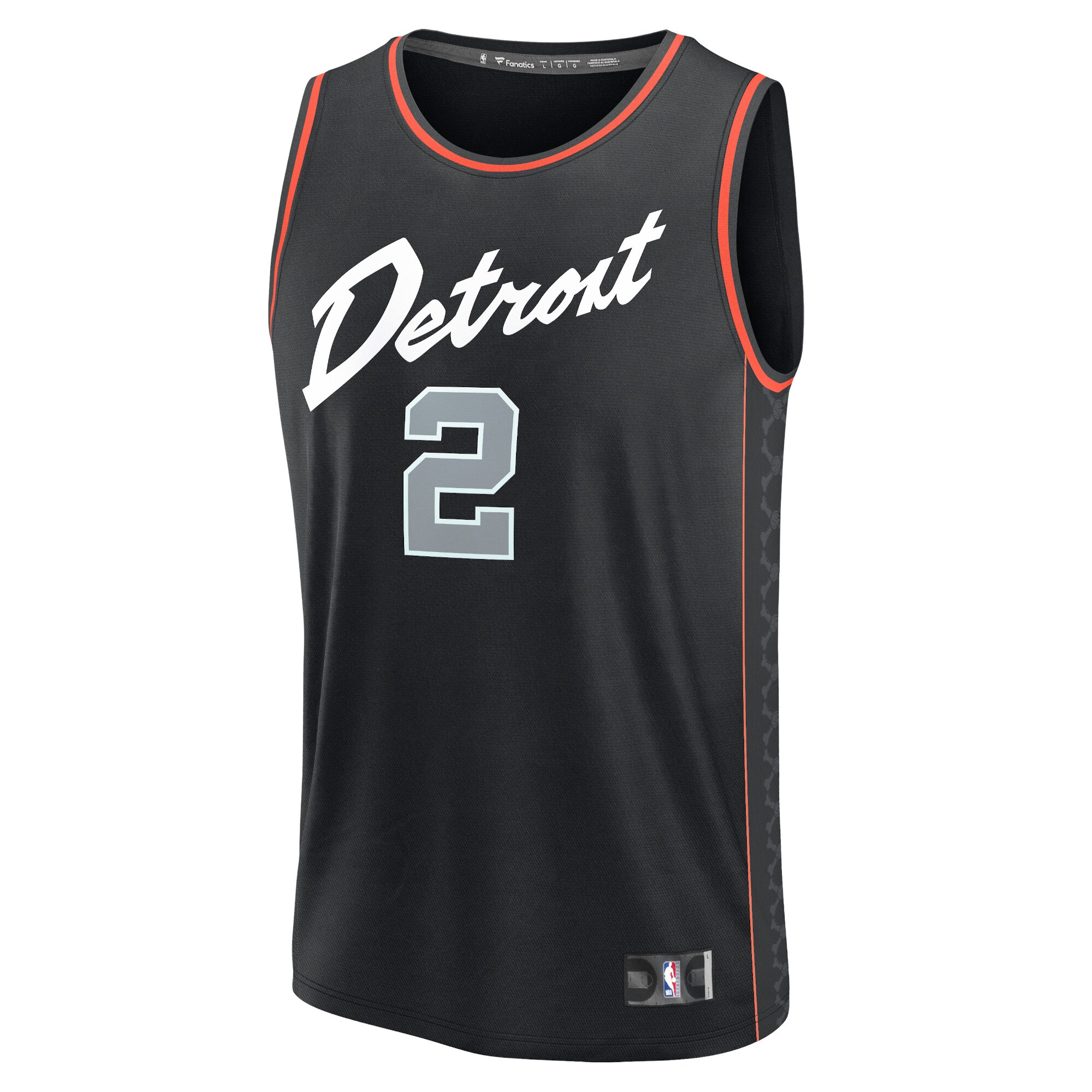 Alternative view of Cade Cunningham Detroit Pistons Fanatics Youth Fast Break Basketball Jersey - Black - City Edition