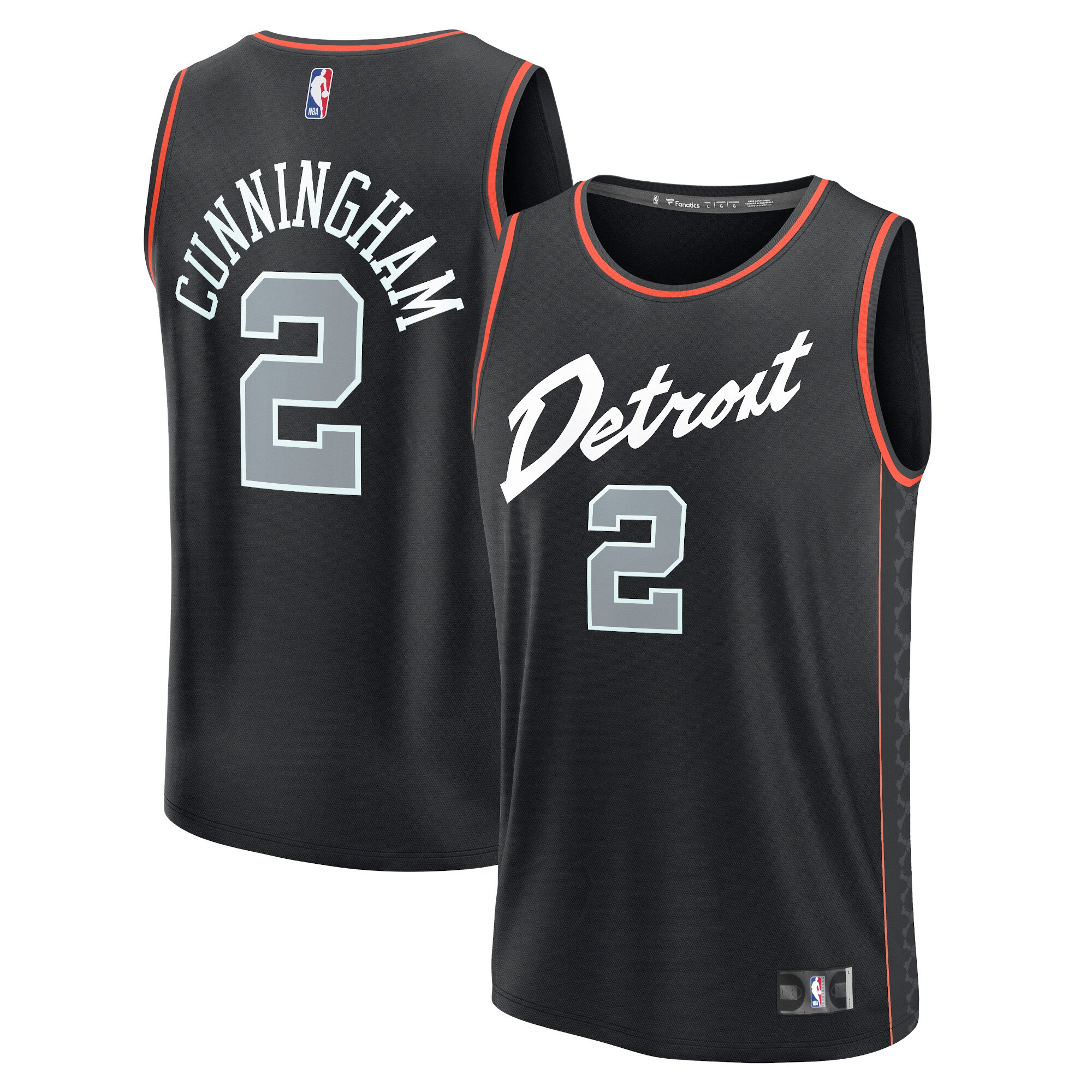 Cade Cunningham Detroit Pistons Fanatics Youth Fast Break Basketball Jersey - Black - City Edition