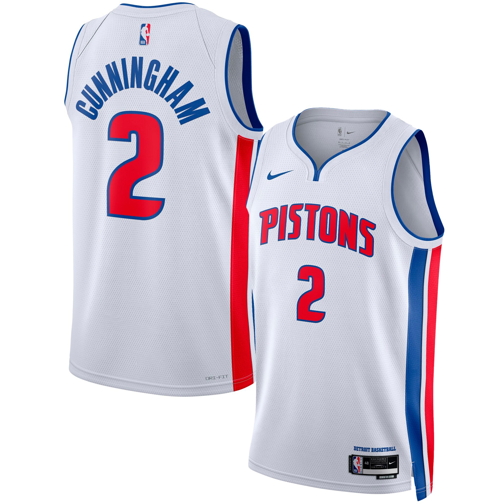 Alternative view of Cade Cunningham Detroit Pistons Unisex Swingman Basketball Jersey – Association Edition – White