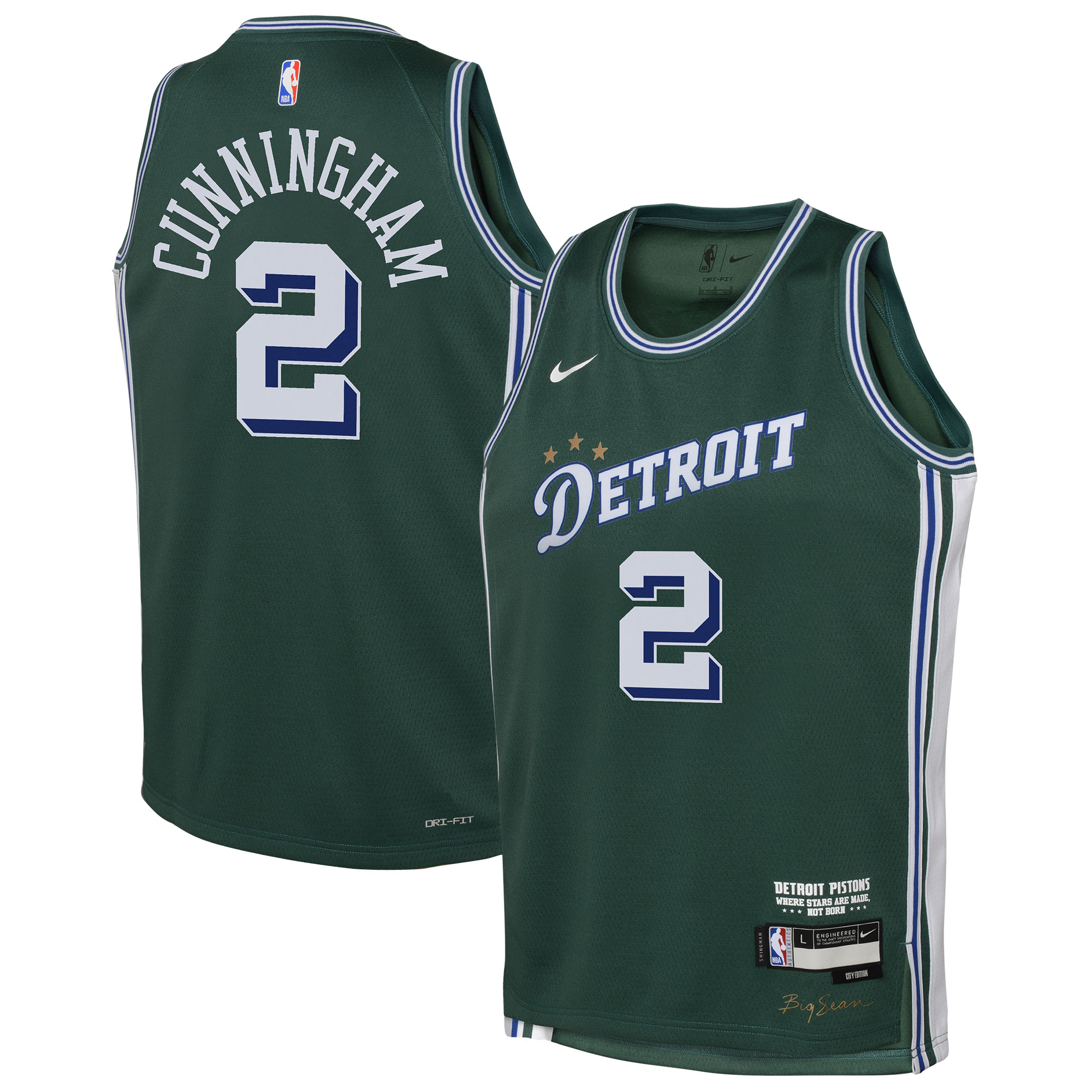 Cade Cunningham Detroit Pistons Youth 2022/23 Swingman Basketball Jersey - City Edition - Green