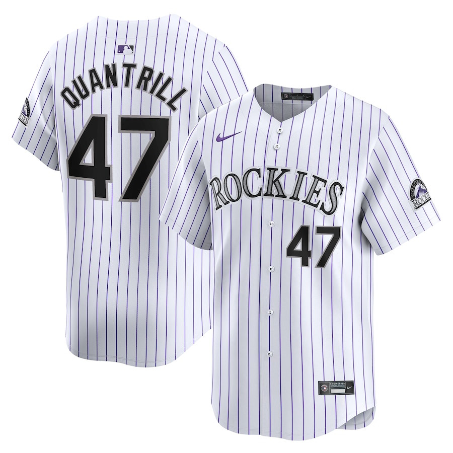 Cal Quantrill 47 Colorado Rockies Home Limited Player Men Baseball Jersey - White