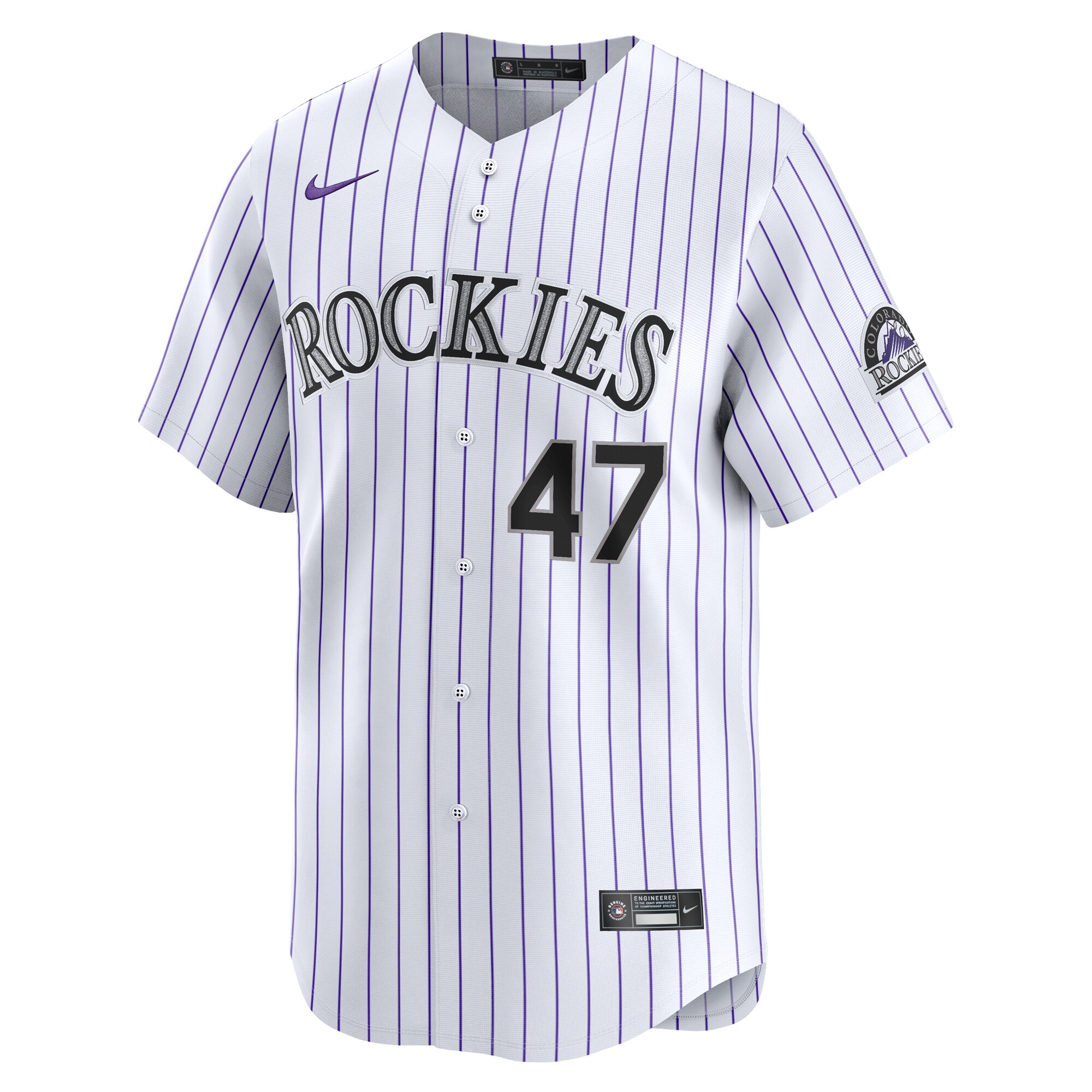 Alternative view of Cal Quantrill Colorado Rockies Home Limited Player Baseball Jersey - White