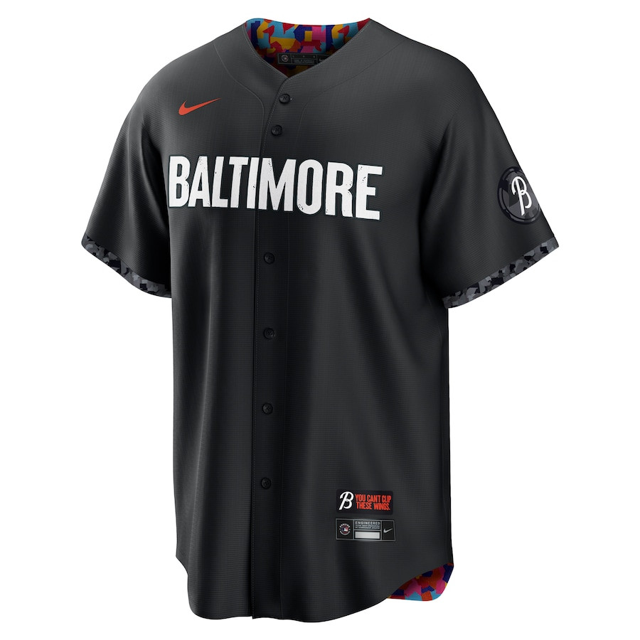 Alternative view of Cal Ripken 8 Baltimore Orioles 2023 City Connect Men Baseball Jersey - Black