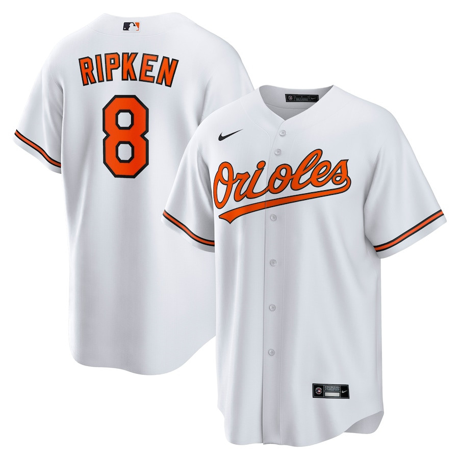 Cal Ripken Jr. 8 Baltimore Orioles Throwback Player Men Jersey - White