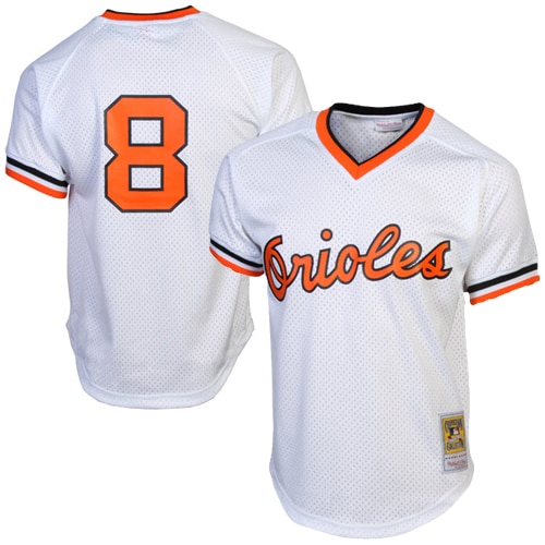 Cal Ripken Jr. Baltimore Orioles Mitchell & Ness 1985 Authentic Cooperstown Collection Mesh Batting Practice Baseball Jersey - White