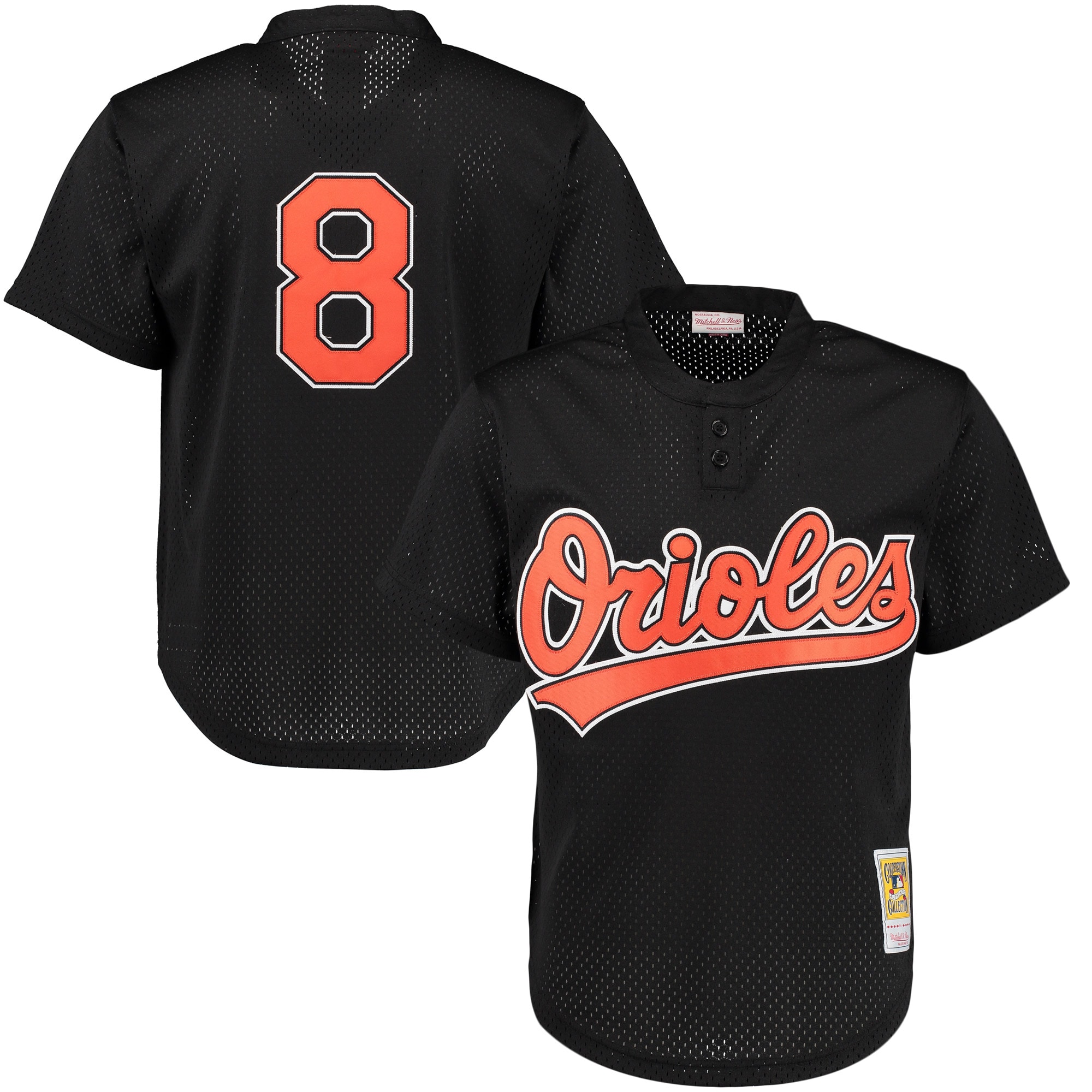 Cal Ripken Jr. Baltimore Orioles Mitchell & Ness Cooperstown Mesh Batting Practice Baseball Jersey - Black