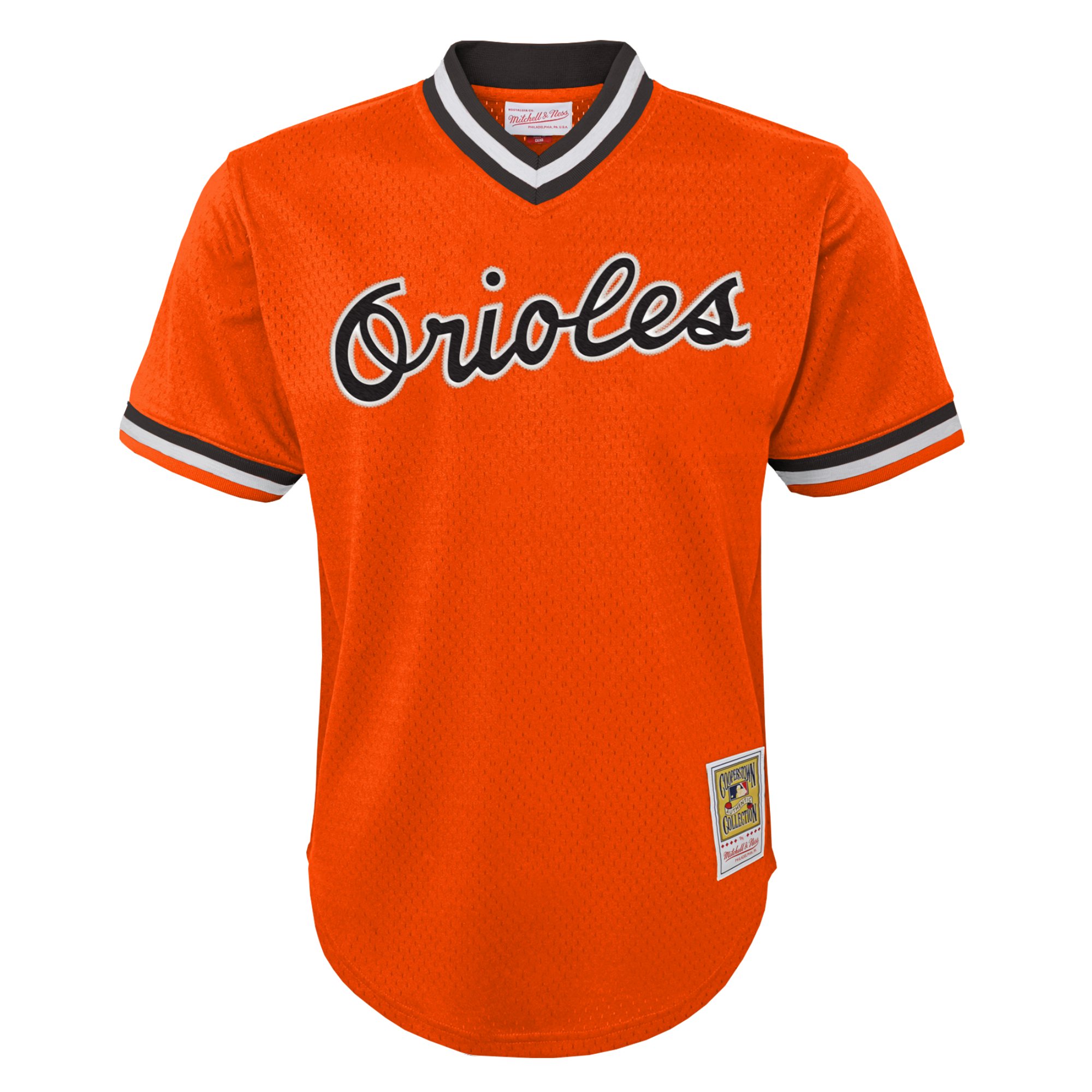 Alternative view of Cal Ripken Jr. Baltimore Orioles Mitchell & Ness Youth Cooperstown CollectionÃƒâ€šÃ‚Â mesh Batting Practice Baseball Jersey - Orange