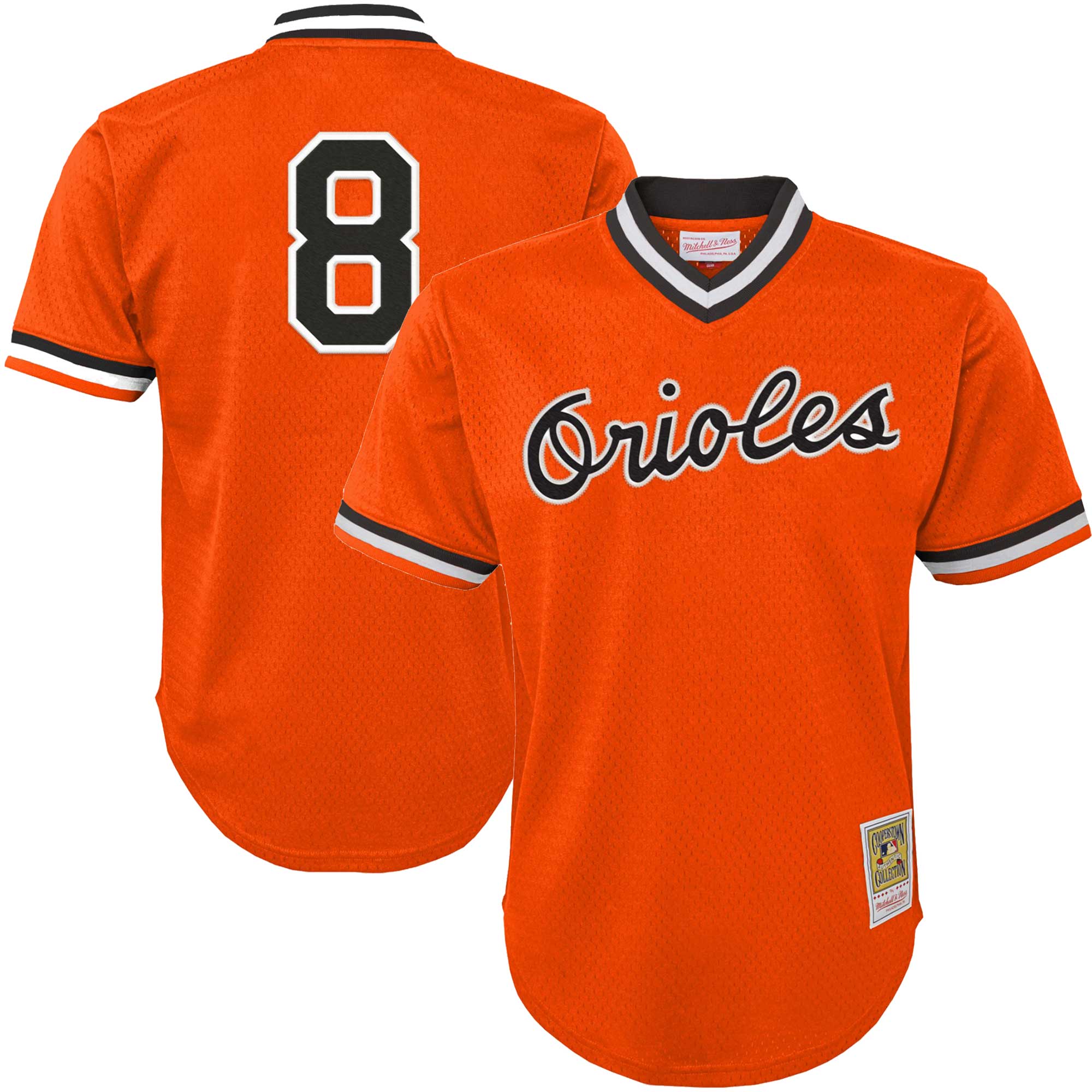 Cal Ripken Jr. Baltimore Orioles Mitchell & Ness Youth Cooperstown CollectionÃƒâ€šÃ‚Â mesh Batting Practice Baseball Jersey - Orange