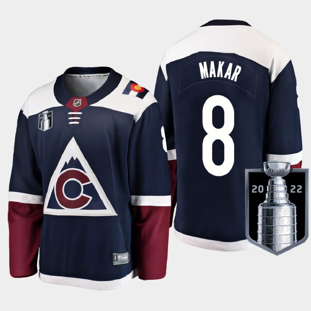 Cale Makar 8 Colorado Avalanche 2022 Stanley Cup Finals Navy Hockey Jersey Alternate - JS900 