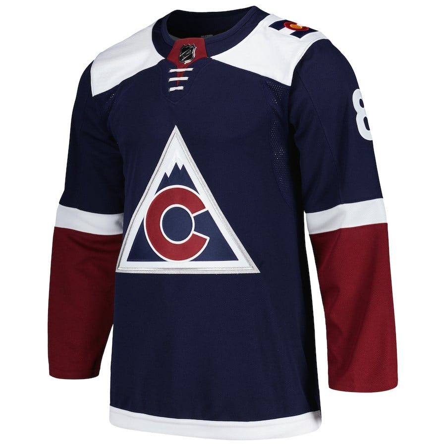 Alternative view of Cale Makar 8 Colorado Avalanche Alternate Primegreen Men Hockey Jersey - Navy - JS889 