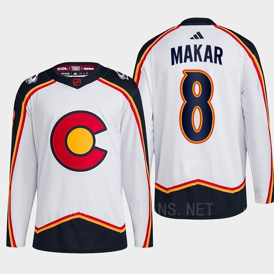 Cale Makar 8 Reverse Retro 2.0 2022 Colorado Avalanche White Hockey Jersey Primegreen - JS900 