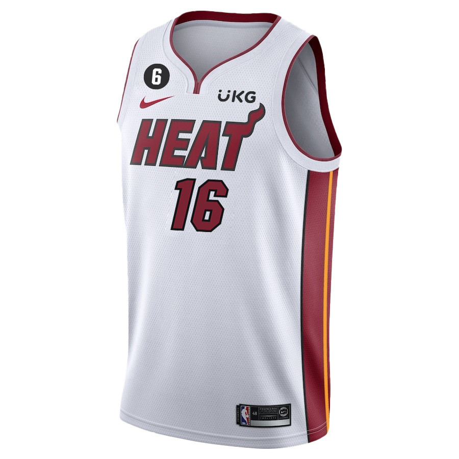 Alternative view of Caleb Martin 16 Miami Heat Final Champions 2023 Swingman Jersey - White - JS900 