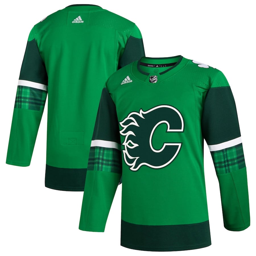 Calgary Flames 2023 St. Patrick's Day Primegreen Men Hockey Jersey - Kelly Green - JS643 