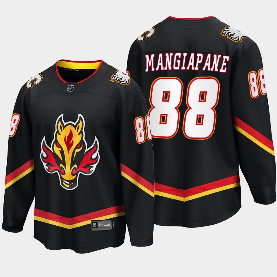 Calgary Flames Andrew Mangiapane 88 Alternate Black Jersey Breakaway Player - JS493 