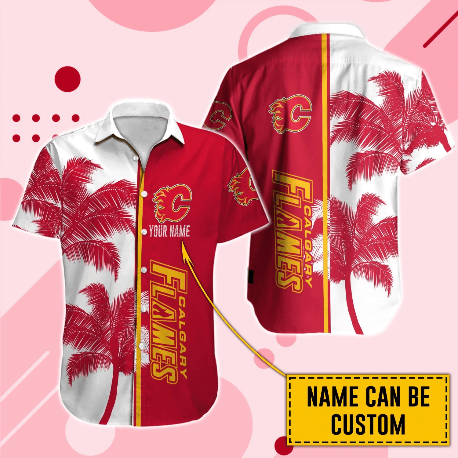 Alternative view of Calgary Flames Hawaiian Shirt And Set - Customized - JS321 