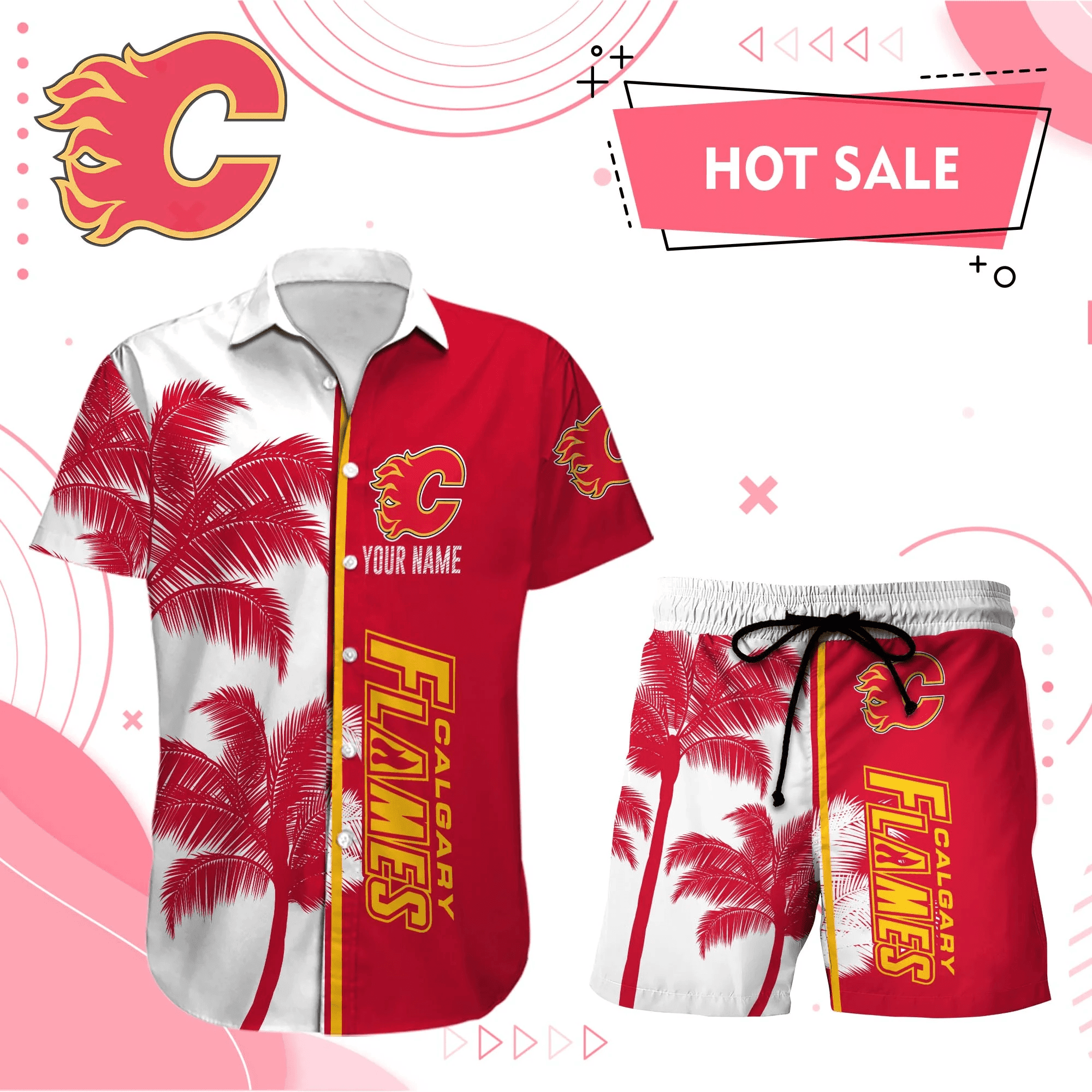 Calgary Flames Hawaiian Shirt And Set - Customized - JS321 
