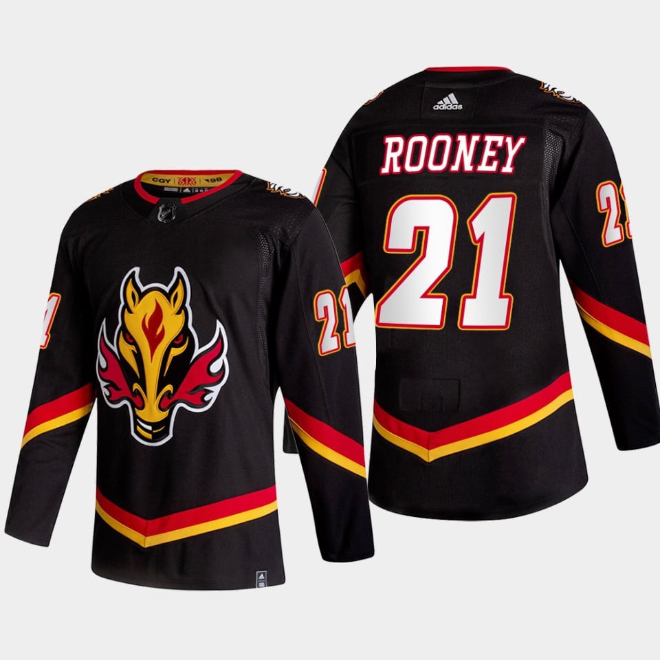 Calgary Flames Kevin Rooney 21 2022 Reverse Retro Black Hockey Jersey - JS393 