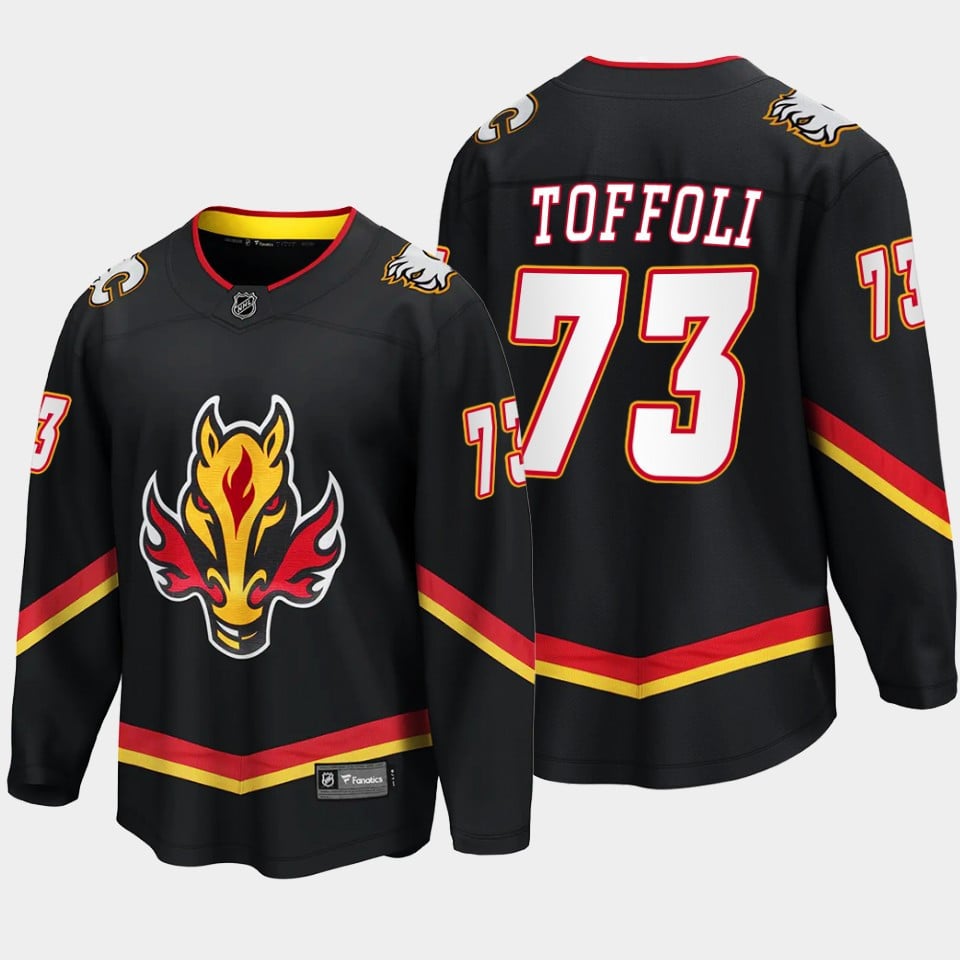 Calgary Flames Tyler Toffoli 73 Alternate Black Hockey Jersey Breakaway Player - JS498 