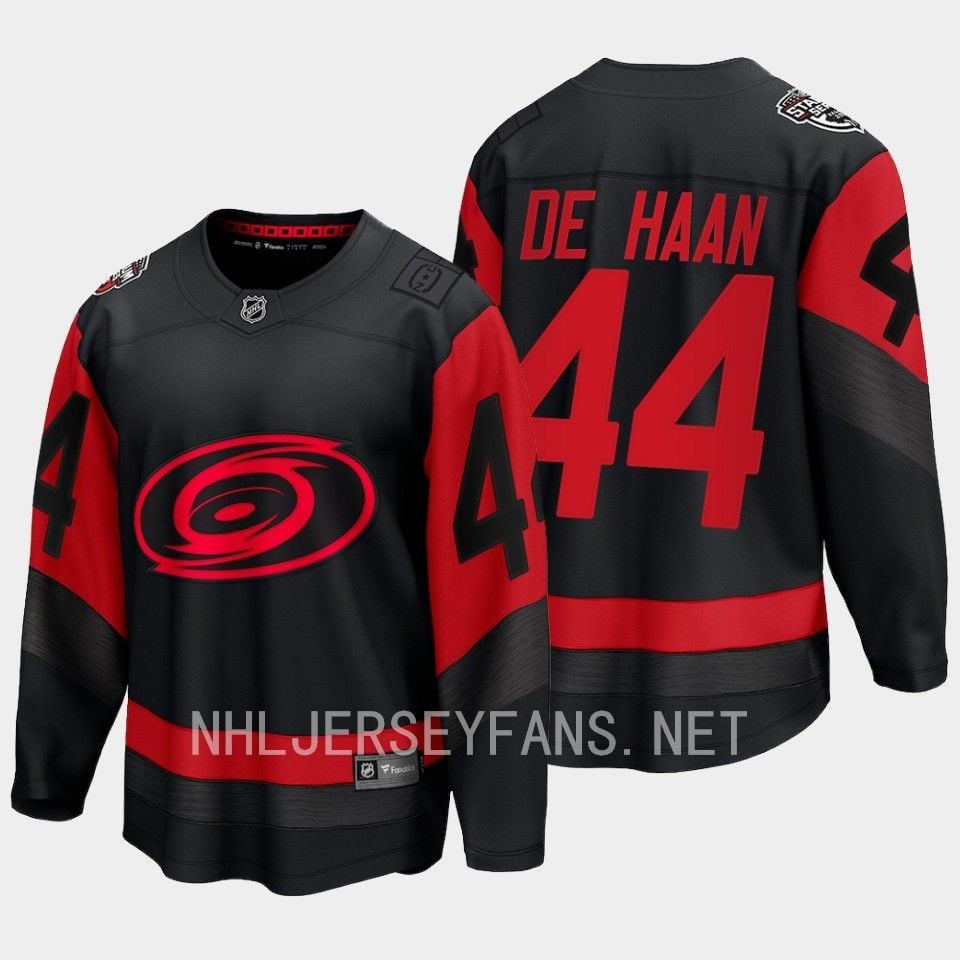 Calvin de Haan 44 Carolina Hurricanes 2023 Hockey Jersey Stadium Series Black Breakaway - JS176 