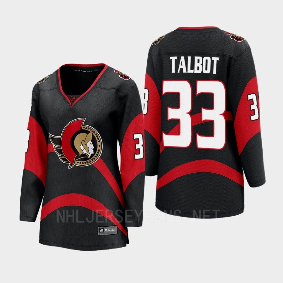 Cam Talbot 33 Ottawa Senators 2022 Special Edition 2.0 Women Breakaway Retro Jersey Black - JS973 