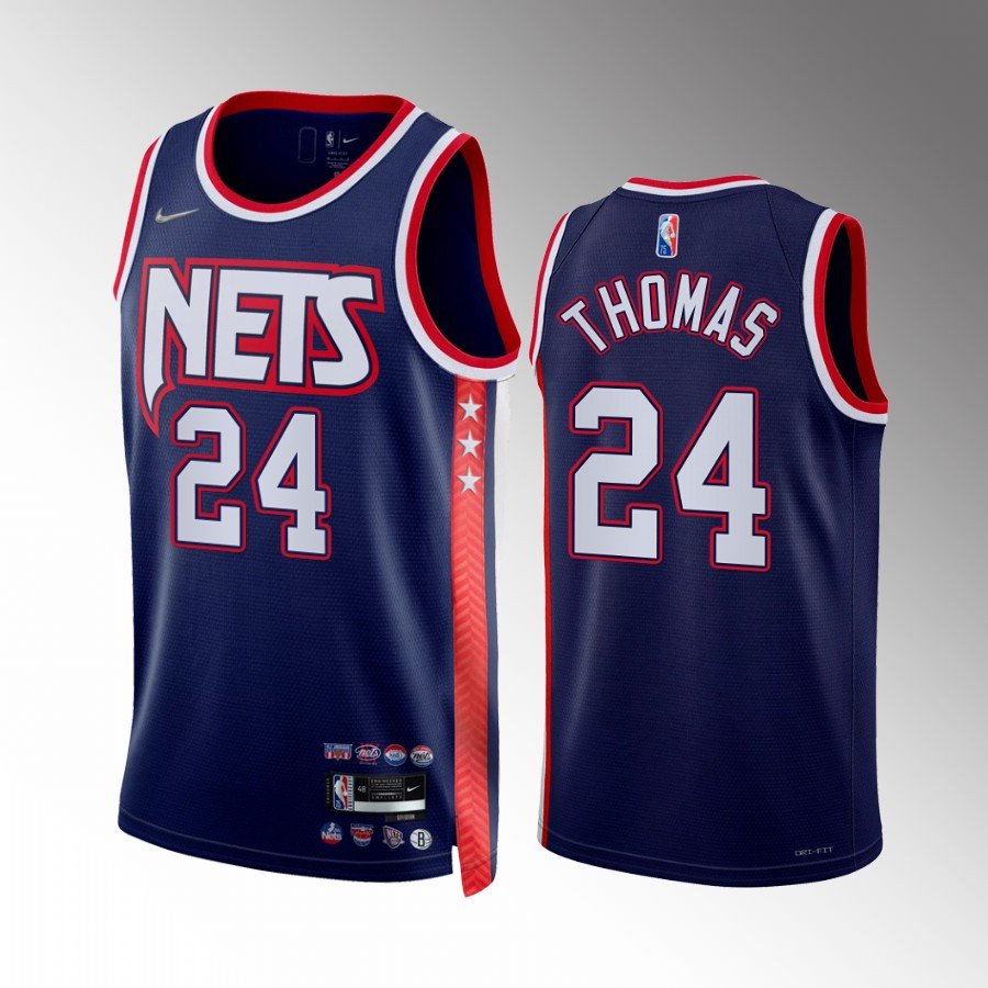 Cam Thomas 24 Brooklyn Nets Blue City Edition Basketball Jersey 75th Diamond - JS198 
