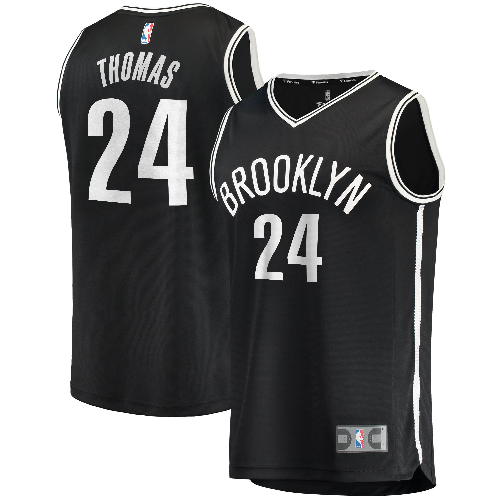 Alternative view of Cam Thomas Brooklyn Nets Fanatics Branded 2021/22 Fast Break Replica Basketball Jersey - Icon Edition - Black