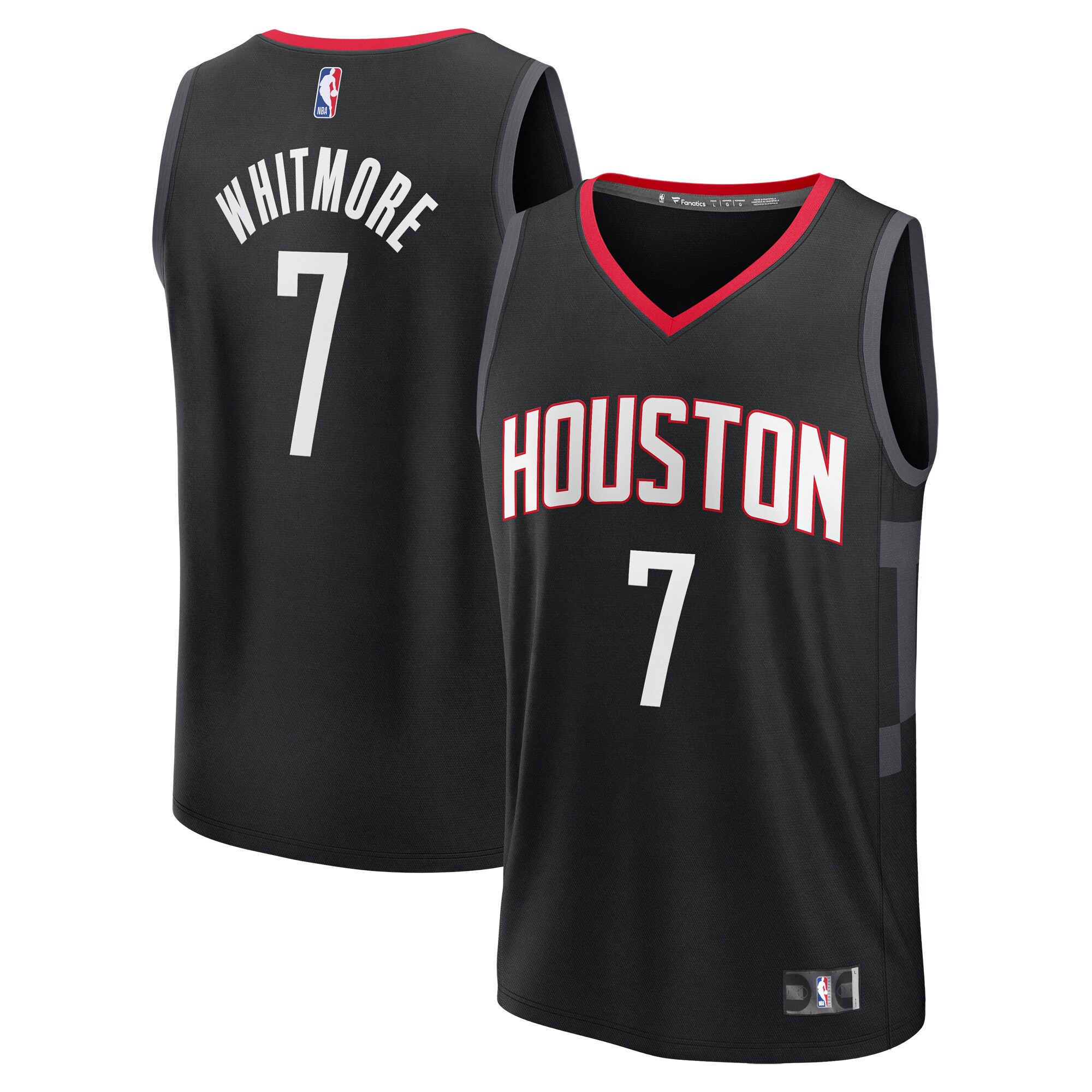 Cam Whitmore Houston Rockets Fanatics Youth Fast Break Replica Player Basketball Jersey - Statement Edition - Black