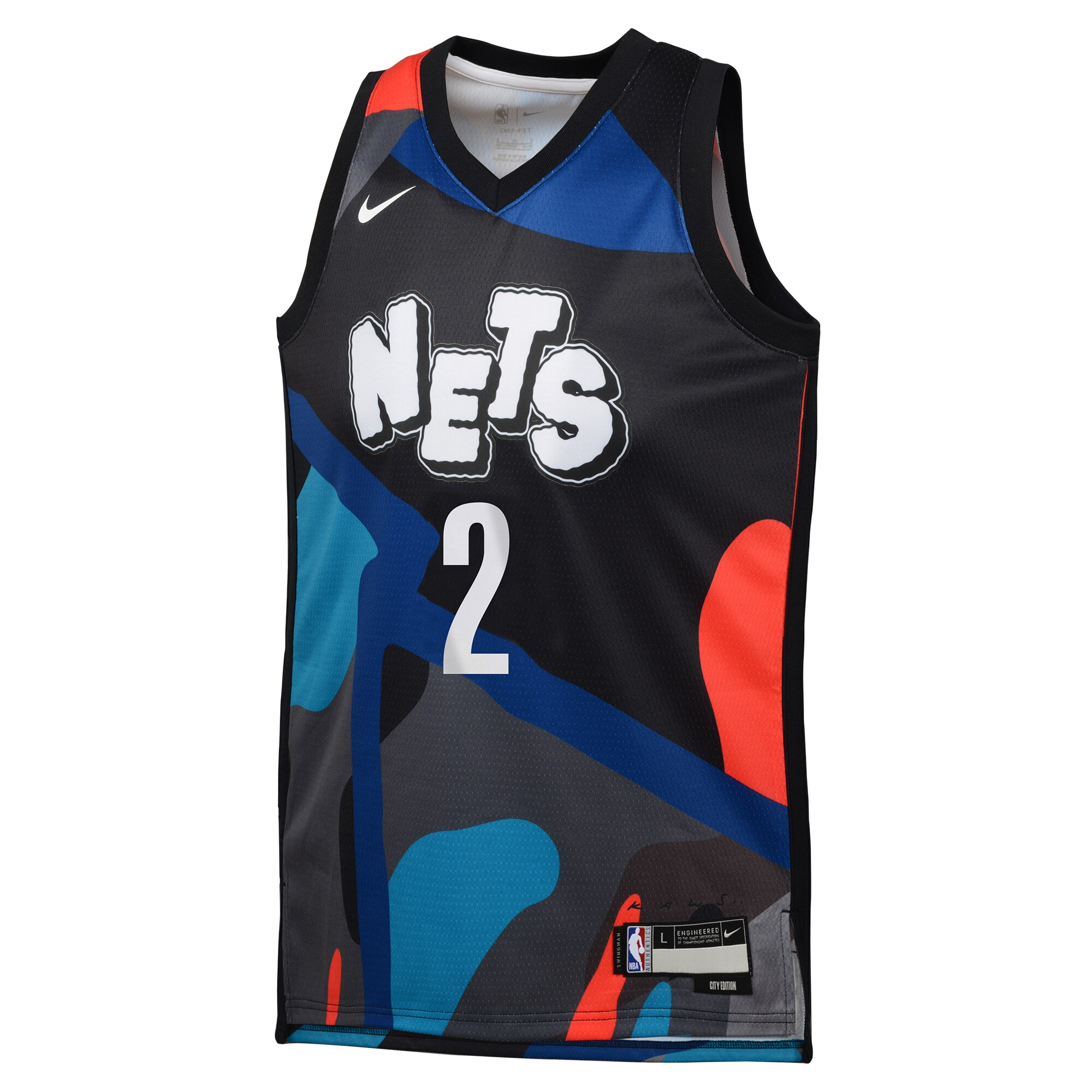 Alternative view of Cameron Johnson Brooklyn Nets Youth Swingman Replica Basketball Jersey - City Edition - Black