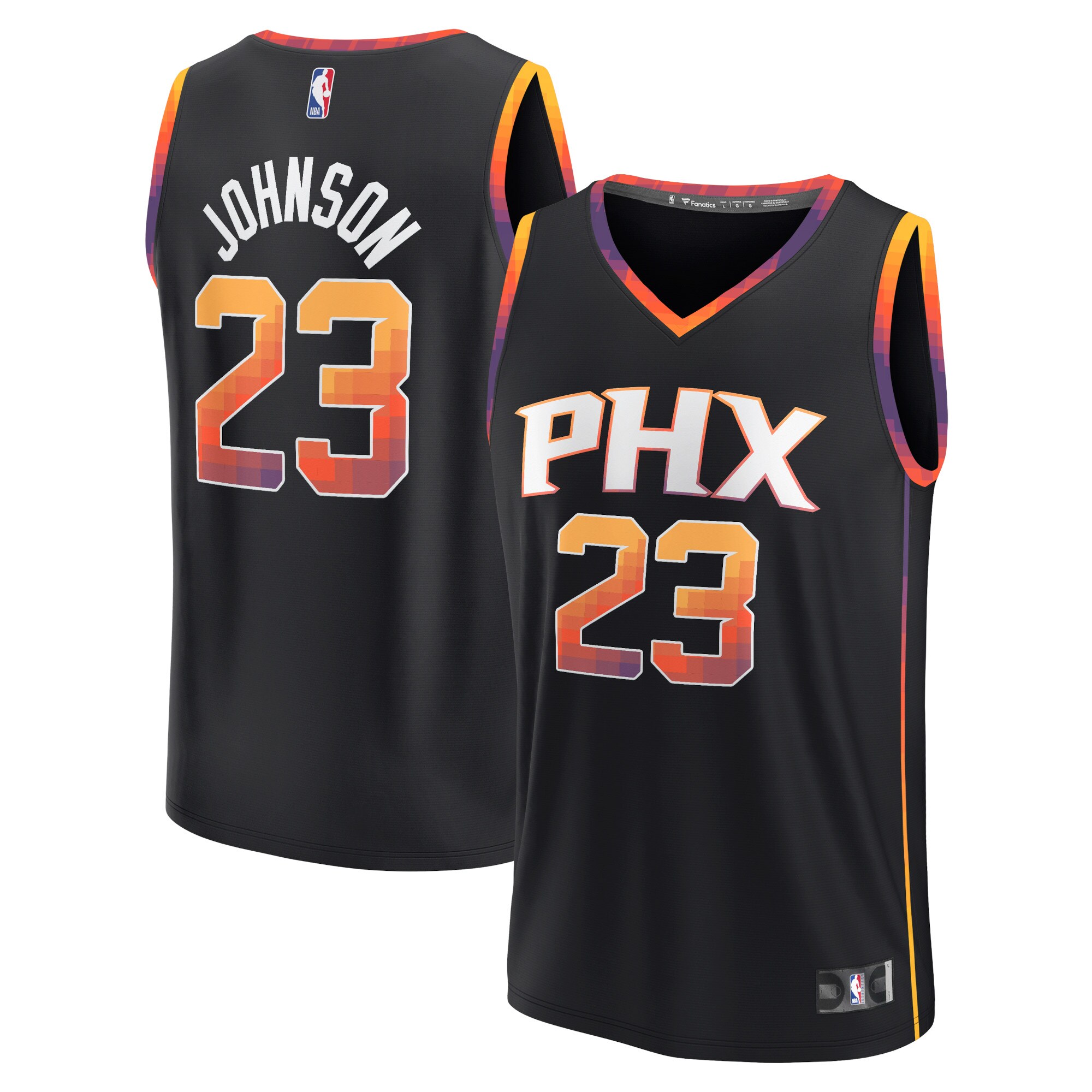 Alternative view of Cameron Johnson Phoenix Suns Fanatics Branded Fast Break Replica Player Basketball Jersey - Statement Edition - Black