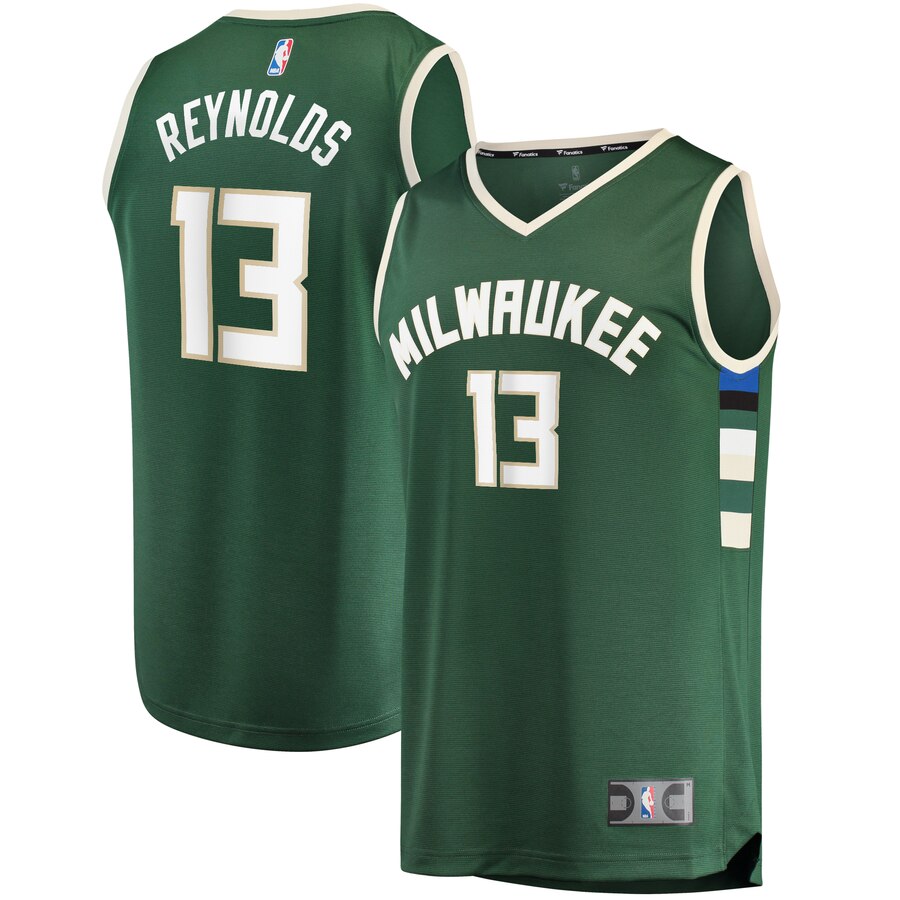 Cameron Reynolds Milwaukee Bucks Fanatics Branded Youth Fast Break Replica Player Basketball Jersey - Icon Edition - Hunter Green