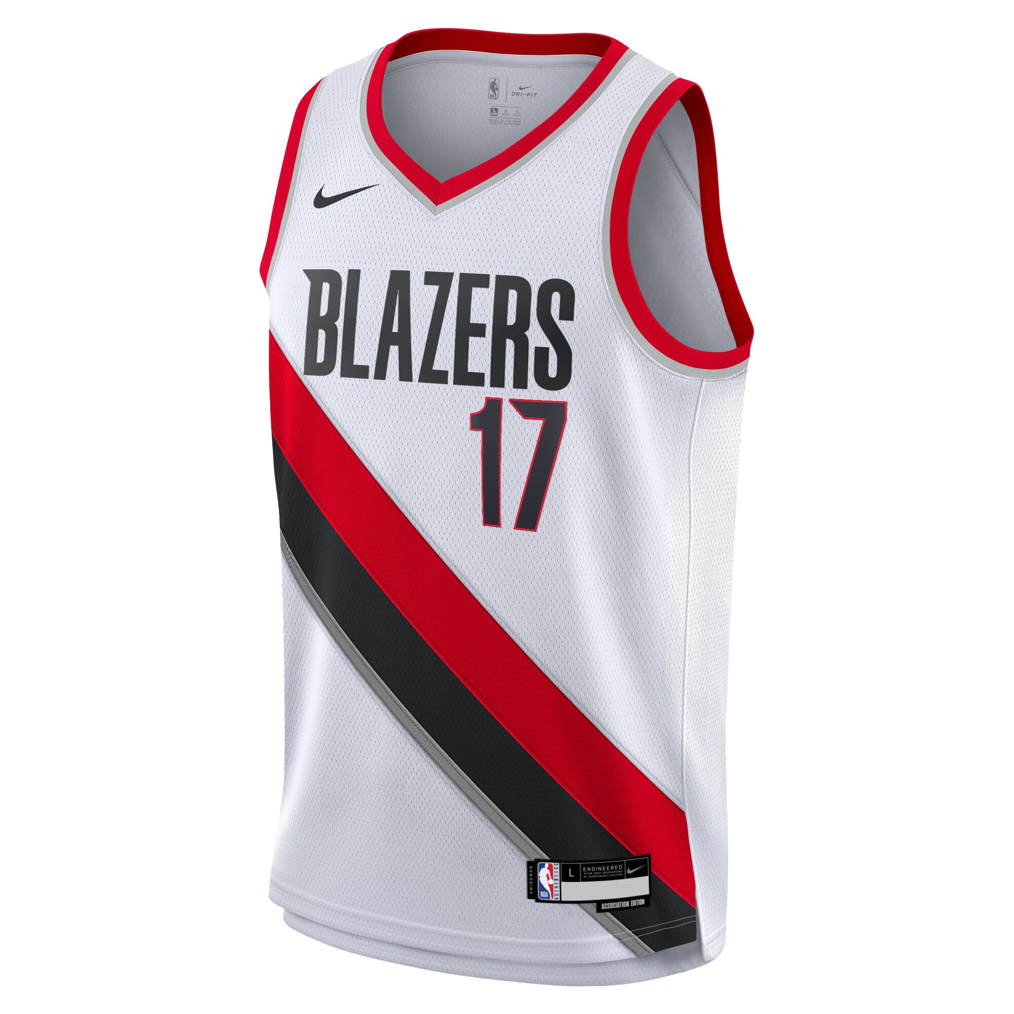 Alternative view of Camiseta Association Edition Swingman de los Portland Trail Blazers - Blanca - Shaedon Sharpe - Juvenil - JS605 